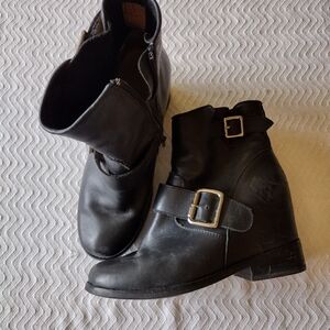 Jeffrey Campbell Black Ankle Booties with Buckle